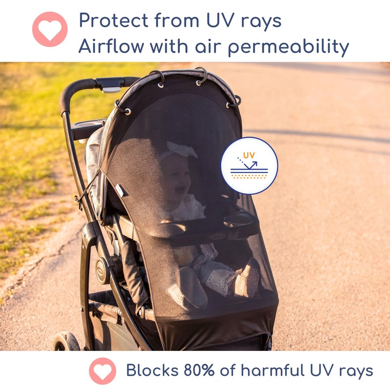 IntiMom Stroller Sun Shade - Universal UV Protection Cover for