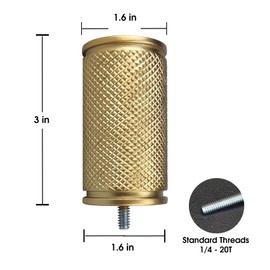 SKYPLUS LIVING Decorative Curtain Rod Finials, Polyresin Gold Knurled Design Finials, Set of 2, Compatible with 1 inch Diameter Curtain Rod, Standalone Finial Pair