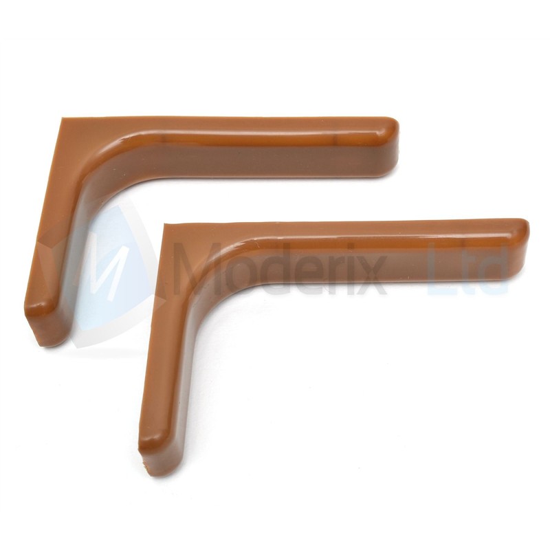 Shelf Support Brackets with Covers 240mm Invisible/Concealed Fixings Brown