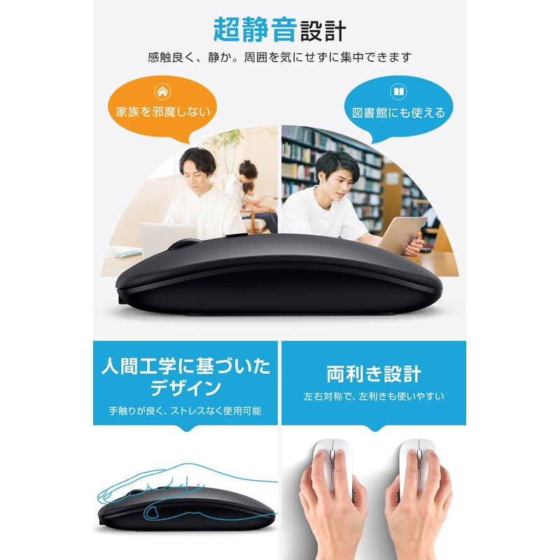 Wireless Mouse, 800/1200/1600 dpi Switching, Small, Silent, Wireless Mouse, Energy