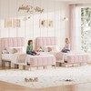 HITHOS Twin Size Bed Frame, Upholstered Pink Bed Frame with