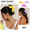KEWUF 3 Pcs Blumen Haarklammer, hawaiianische Plumeria-Haarspange, Haarklammer mit Blumen-Motiv