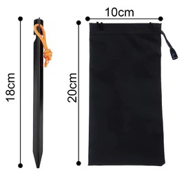 Camping Pegs, Pack of 12 Tent Pegs, Aluminium Alloy Tent Stakes, Pegs, Black Tent Hooks, Sand Pegs, Metal Pegs for Tarpaulin, Camping, Beach, Other Mountaineering