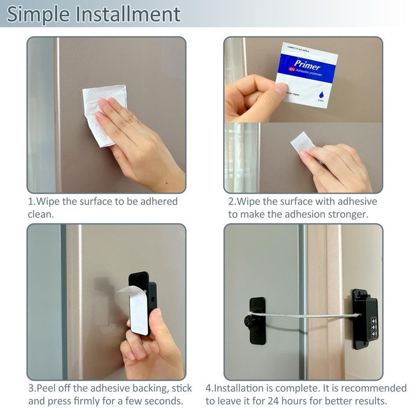 Refrigerator Lock Combination, Child Proof Fridge Lock, Cabinet Locks Baby