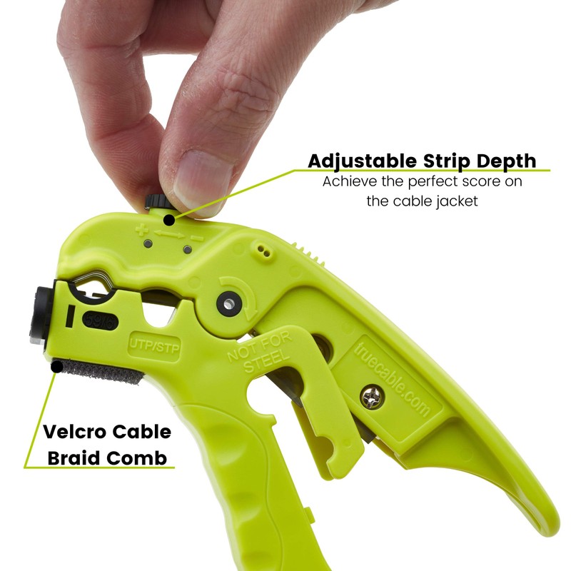 trueCABLE Wire Stripping and Cutting Tool for UTP, FTP, STP,