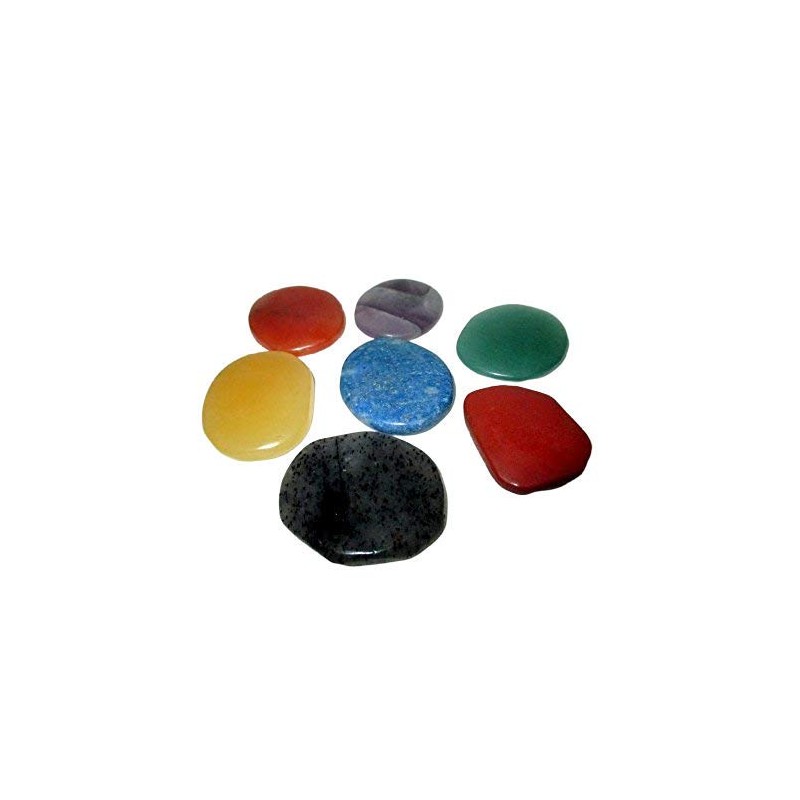 Jet International Women's Fantastic Chakra Gemstone Palm Stone Set Worry