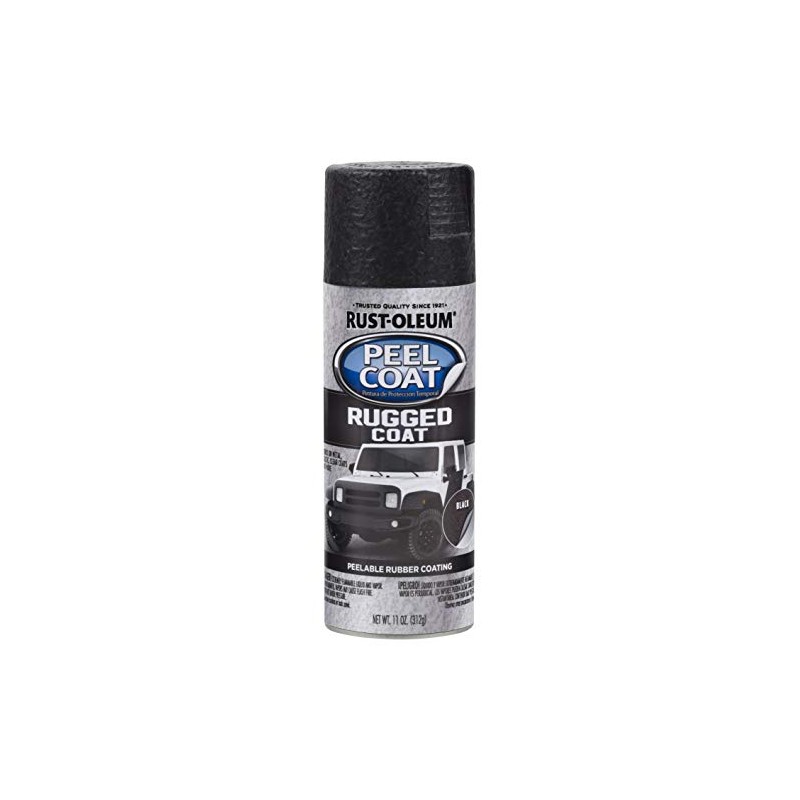 Rust-Oleum 311281 Automotive Peel Rugged Coat Spray, 11 oz, Black,