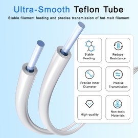 Neuytiky 10 Metre PTFE Hose 4 mm x 2.5 mm, PTFE Tube Teflon Hose with Cutte, for Direct Drive Extruder 3D Printer for 1.75 mm 3D Printer Filament (White)