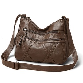 Gladdon Women’s Crossbody Bag Faux Leather Shoulder Bag Small Handbag with Adjustable Strap, Lightweight Ladies Zip Messenger Bag for Travel, Shopping, Work, Everyday Use