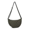 Quilted Crescent Crossbody Bag for Women – Lightweight Nylon Half