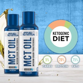 Applied Nutrition MCT Oil, for Paleo, Keto & Low Carb Diets, Energy Source No Carbs, Supports Fasting, Vegan Friendly from Sustainable Sources, Boosts Ketones, Ideal for Bulletproof Coffee, 490 ml