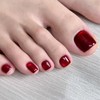 24 PCS Stick on Toenails Cat Eye Red, False Toe