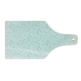 Lunarable Antique Cutting Board, European Style Writing Lettering with Ink Feather Pen Old Antique Design Print, Decorative Tempered Glass Cutting and Serving Board, Wine Bottle Shape, Green White