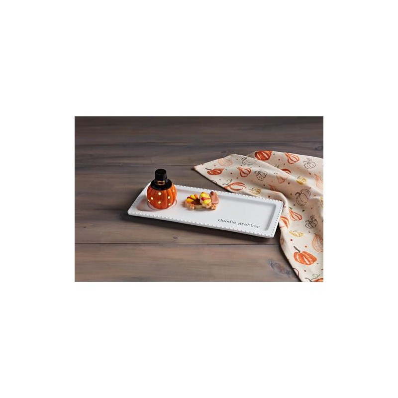 Mud Pie Pumpkin Hat Light Up Table SITTERS, Orange