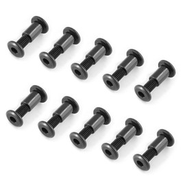 Jersvimc 10 Pair(20 Piece) M6x20mm Hex Drive Socket Cap Bolt with Allen Wrench, Black Furniture Connector Bolts M6 Countersunk Screw Barrel Nuts Binding Screws for Crib Replacement Belt Cabinet