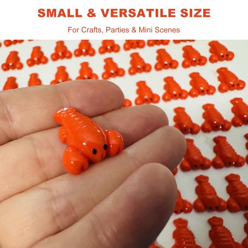NIIIYTYB 50 Pcs Lobster Decor Mini Resin Lobster Figurines Tiny