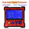 DXL360S Digital Protractor High Accuracy Single/Double Axes LCD Display Level