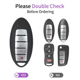 Koongloong Key Fob Cover for Nissan 5 Button Purple Car Keys Case Altima Rogue Sentra Pathfinder Maxima Murano Versa Armada Accessories Bling Keychain Women Girly TPU Gradient