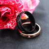 6mm Black Stainless Steel Bible Verse Christian Band Ring for