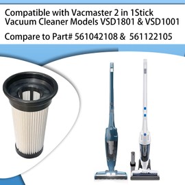 4 Pack HEPA Filter Compatible with Vacmaster Stick Vacuum Cleaner Model VSD1801 & VSD1001