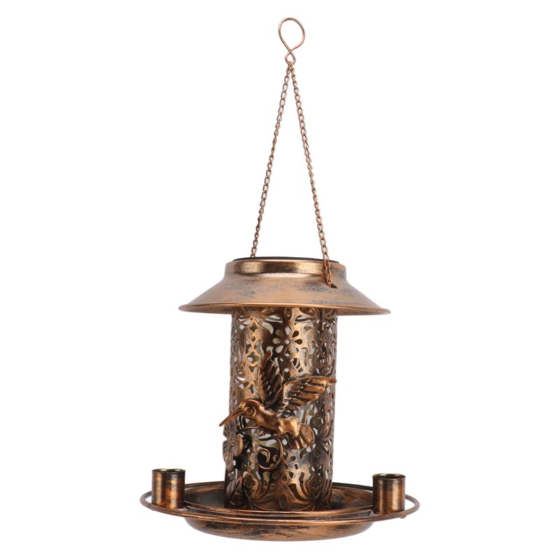 Solar Bird Feeder for Outdoors Hanging IP65 Waterproof Warm Light
