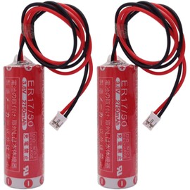 Zivases 2-Pack ER17/50 ER17500V 3.6V 2750mAh AA PLC Battery with Plug for Yamaha Robot RCX340 Lithium Battery KAS-M53G0-11 KCA-M53G0-10