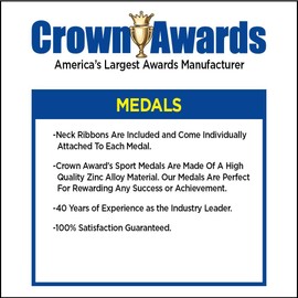 Crown Awards Gold Bocce Medals - 2 1/2" Bocce Ball Star Medal