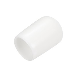 uxcell 25pcs Rubber End Caps 9.5mm(3/8") ID Vinyl Round End Cap Cover Screw Thread Protectors White