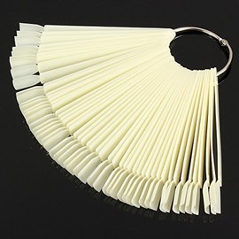 Mandishop 50pcs Tips Nail Art Display Practice Stick Fan Steel Wheel Polish Kit Multicolor by Mandi shop