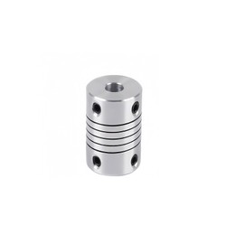 Flexible Coupling 3mm to 6.35mm Aluminum Alloy Shaft Coupler 3D Printer Motor Joint Connector D19xL25