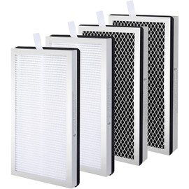 KeeTidy 4 Pack Model 15 Replacement Filters Compatible with Air Puri-fier MA Series, H13 True and Activated Carbon, 3 in 1 with Pre-Filter