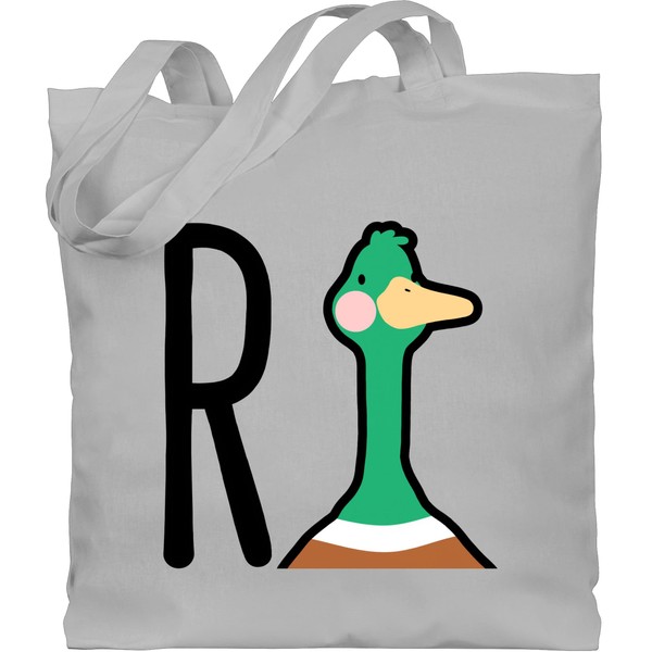 Shirtracer - Pensioner gift retirement - R duck - fabric bag made of cotton jute bag long handle, 1 Light Grey, Einheitsgröße