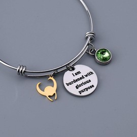 KUIYAI I am Burdened with Glorious Purpose Bracelet Loki Helmet Jewelry (Bracelet)