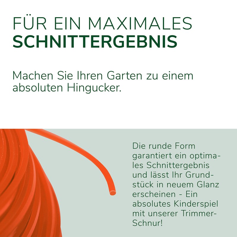 Natursache Trimmer Line for Grass Trimmer, Orange, Round, 1.6 mm