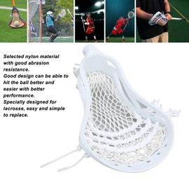 Lacrosse Head, Nylon Strung Lacrosse Head Professional Lacrosse Stick Heads Wear Proof Strung Goalie Head, Easy to Replace Mesh Strung Lacrosse Stick Heads for Training