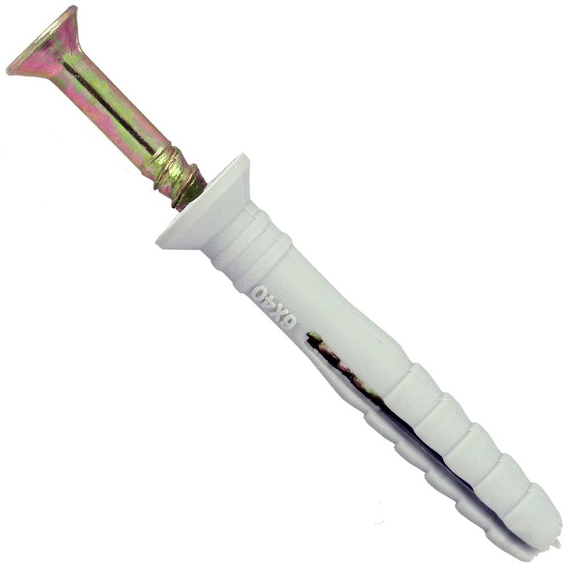 TERF® Nylon Hammer Fixing Flat Countersunk Head Zinc Yellow 6.0mm