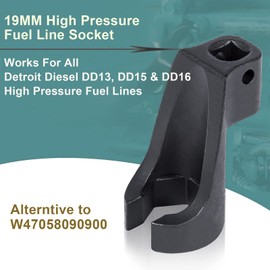 Bolaxin 19MM High Pressure Fuel Line Socket Tool Removal Tool for Detroit Diesel DD13 DD15 DD16 Alternative to W47058090900