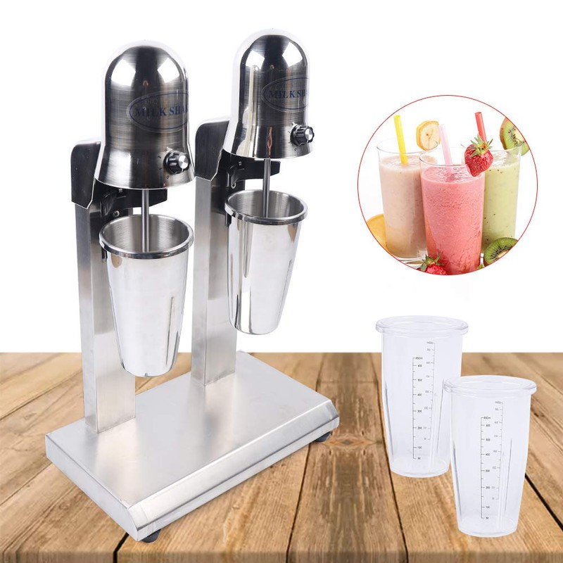 DYRABREST Household Milkshake Maker,Soft Ice Cream Maker Stainless Steel Blender-Double