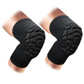 Wrestling Knee Pads Short Knee Sleeve, 2 Pcs Knee Compression Sleeve for Football, Basketball, Volleyball(Black_M_2 Pcs)