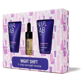 Nip+Fab Night Shift Trio Retinol Gift Set to Promote Visibly Firm and Radiant Skin, Retinol Concentrate, Retinol Serum and Overnight Cream, Gift Idea for Secret Santa, Stocking Filler