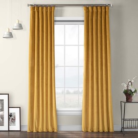 HPD Half Price Drapes Plush Velvet Curtains For Bedroom 50 X 96 (1 Panel), VPYC-179760-96, Aztec Gold
