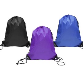 GWAWG Drawstring Bags, Drawstring Gym Bag String Swimming Bag PE Trainer Bags Drawstring Backpack Drawstring Waterproof Bags for Swimming, Sports, Gym, School, Pack of 3, multicoloured