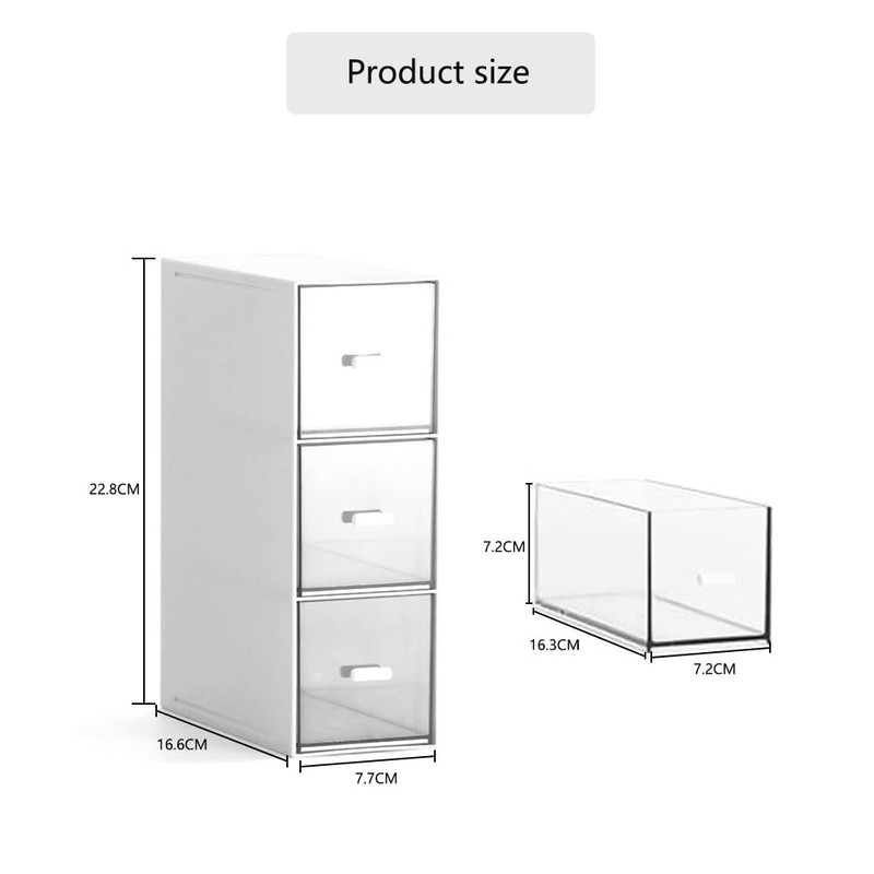 Tea Box with 3 Drawers, Tea Boxes for Tea Bags,