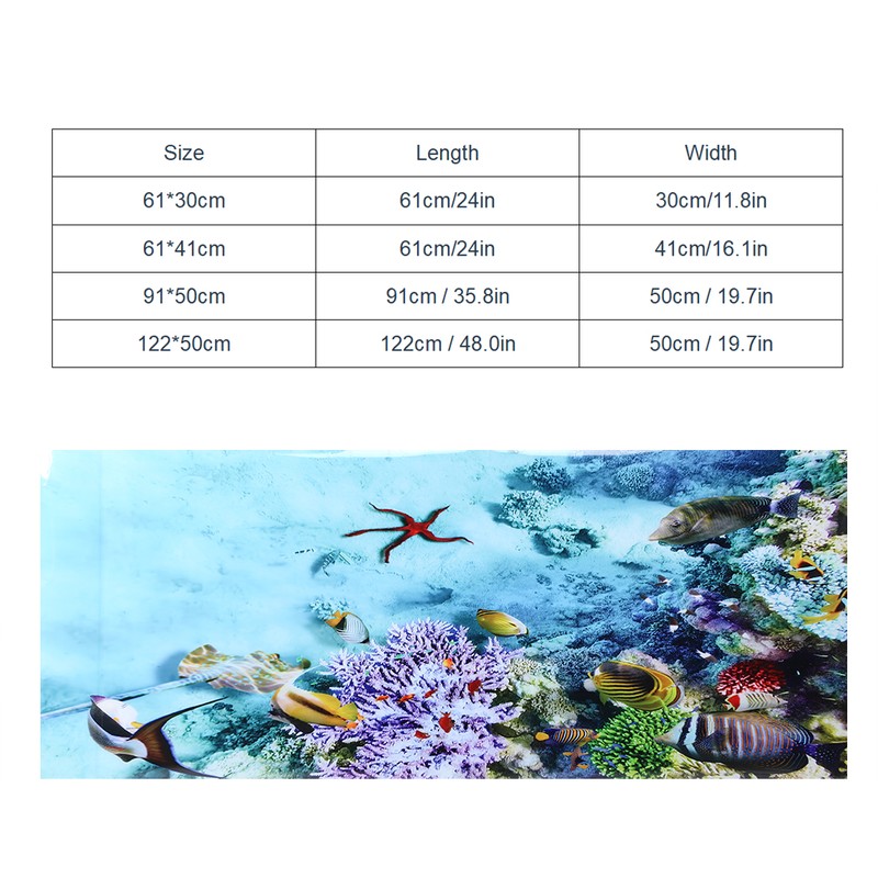 Background Poster Decorative Painting PVC Sticker Landscape Image for Aquarium