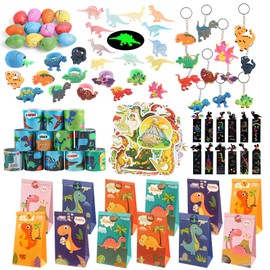 Phlognfy Dinosaur Party Bags, 134 Pieces Dino Gifts Children's Birthday, Dino Themed Party Gifts, For Girls Boys Dinosaur Gifts Guests