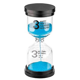 Hourglass Timer 3 Minute Sand Timerï¼ Colorful Sand Clock 3 Minute, Small Blue Sand Watch 3 Min, Plastic Hour Glass Sandglass Timer for Kids, Games, Classroom, Kitchen, Decor