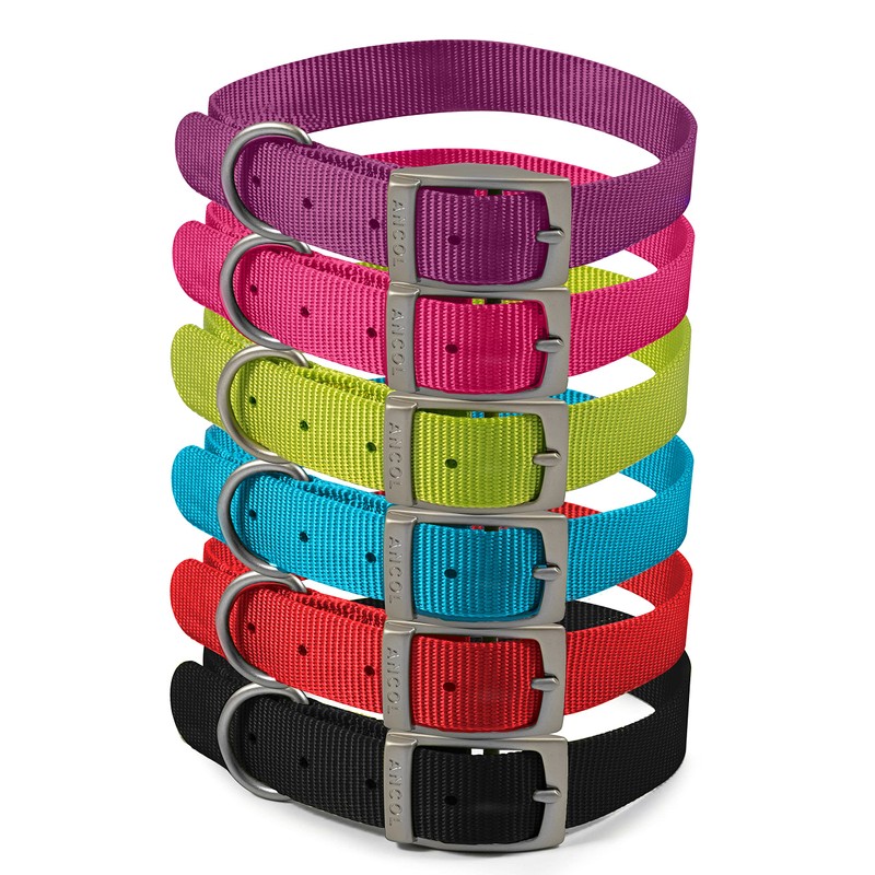 Ancol Viva Lightweight Weatherproof Pink Buckle Collar Pet Training Accessory