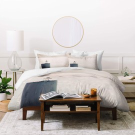 Society6 Ingrid Beddoes Sweet Bird Set, Duvet Cover: 88" x 88", Pillowcases: 30" x 20”, Neutral