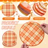 Whaline Fall Plaid Paper Plates Orange Yellow Autumn Gingham Disposable