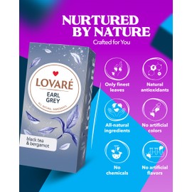 LOVARE Earl Grey Tea Bags 48 g - Made in Ukraine – Black Tea and Bergamot - Tea Bags - Gift Box for Tea Lovers (24 x 2 g)